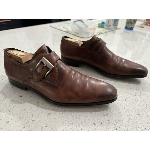 Magnanni for Neiman Marcus Size 9.5 M Brown Buckle Loafers, 18120, Made in Spain main image 10